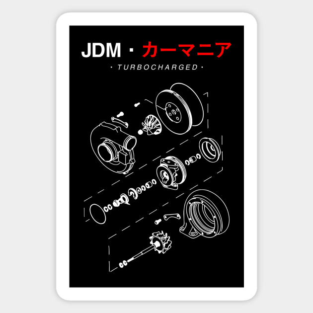 JDM Enthusiast Turbocharged Sticker by Widmore